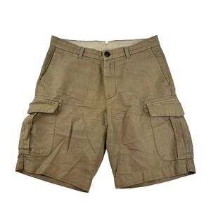Eleventy Brown Cotton Linen Mens Cargo Shorts Size 31
